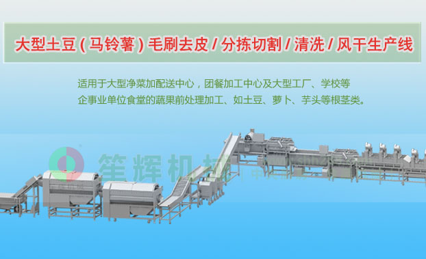 建邺连续式土豆去皮清洗切割风干生产线